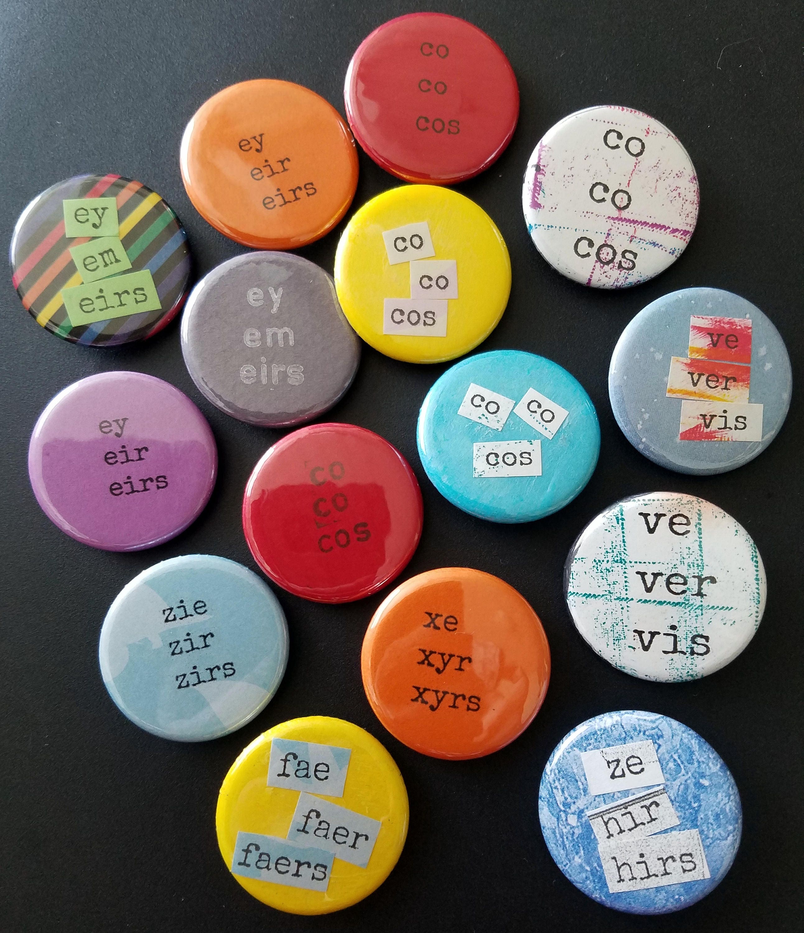 Gender Pronoun Buttons Neo pronouns Co E Ey Fae It Etsy Australia