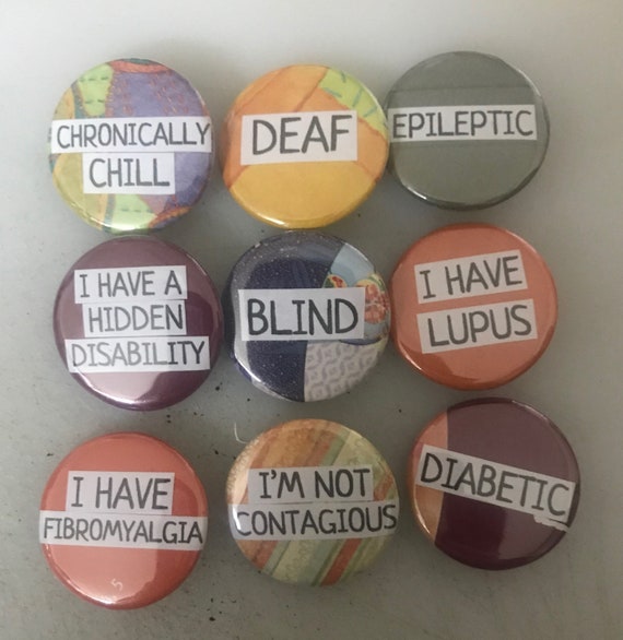 Access needs buttons disability pinscommunication badges
