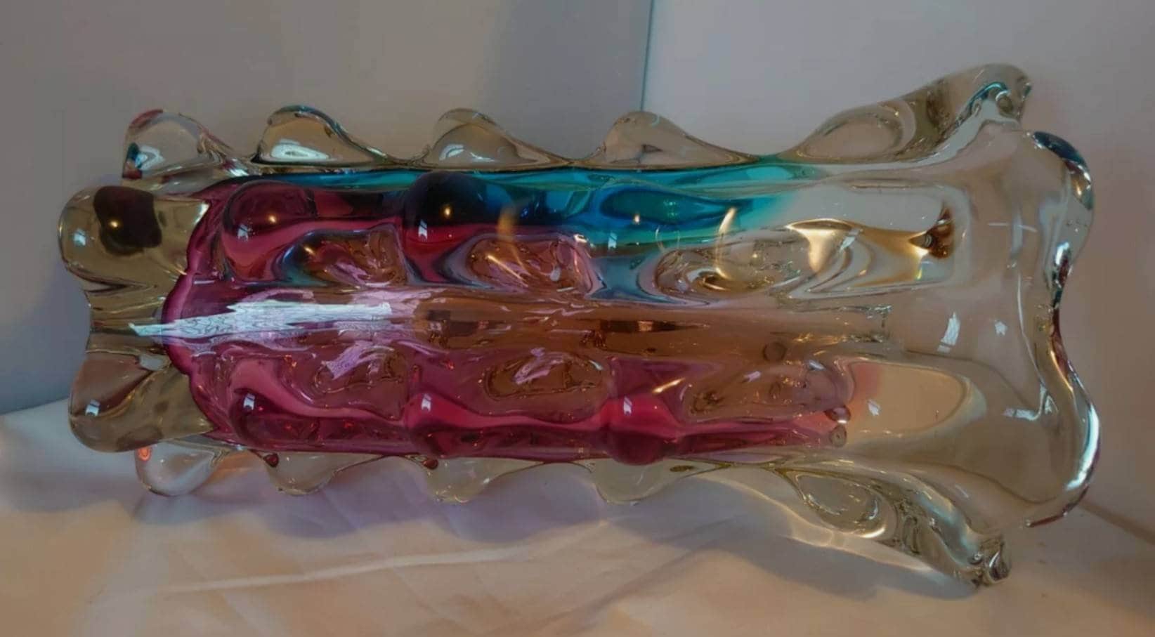 Sanyu Narumi Fantasy Glass~Japanese~Vintage~Rainbow~Art Glass~Vase 