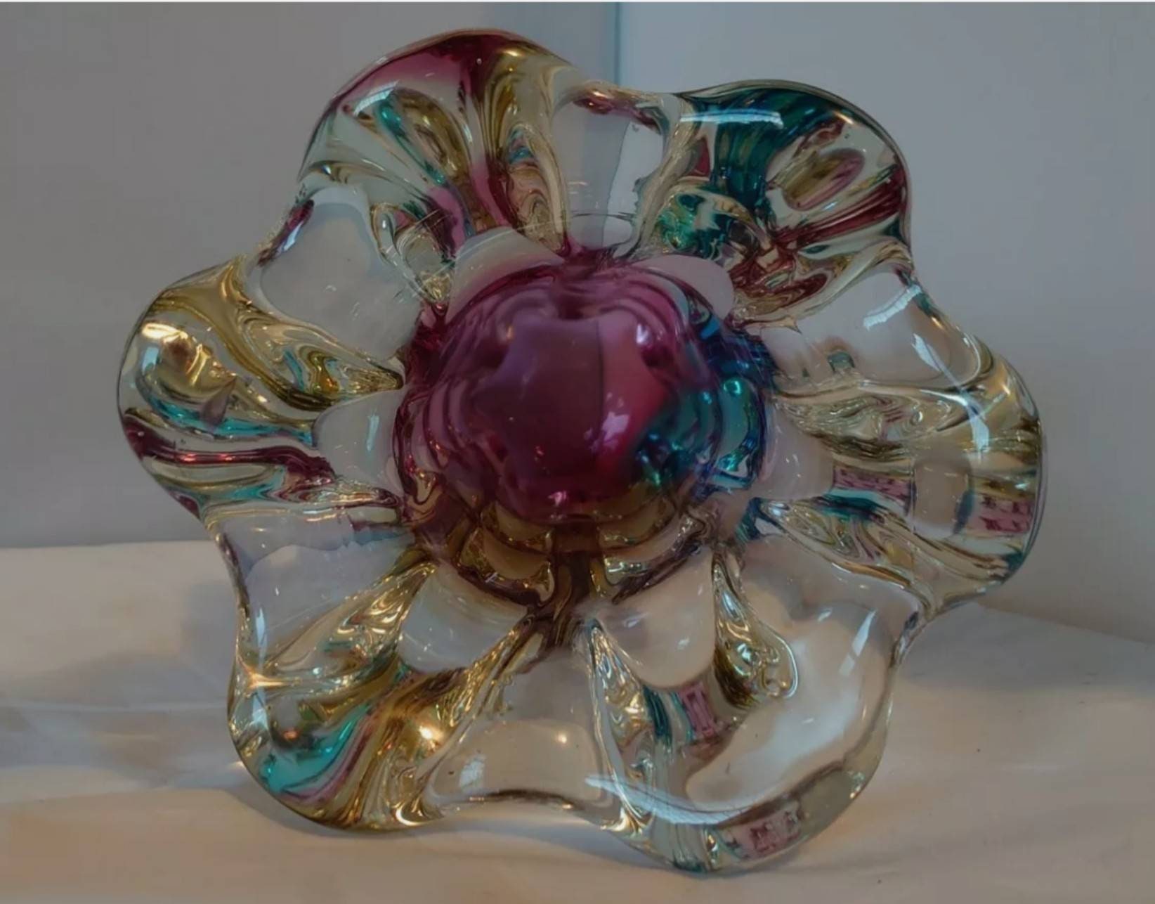 Sanyu Narumi Fantasy Glass~Japanese~Vintage~Rainbow~Art Glass~Vase 