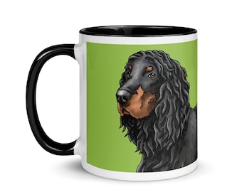 Taza de pie con imagen de Gordon Setter y color en el interior