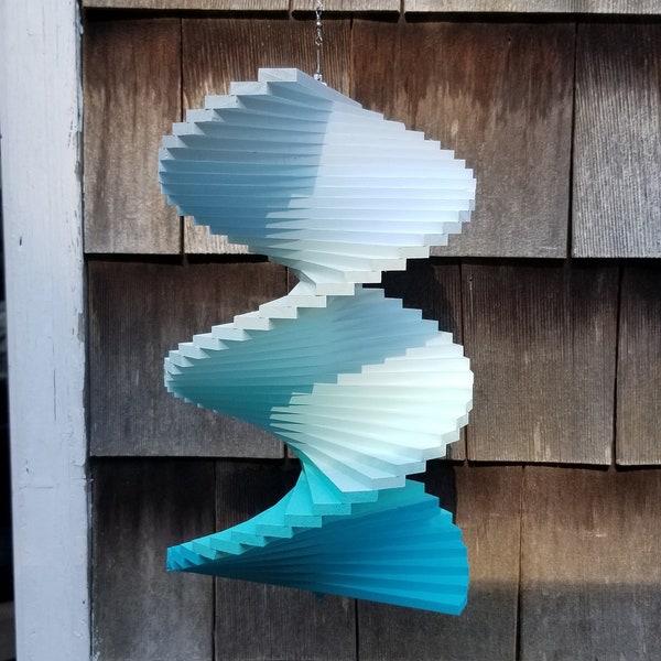 Aqua Blue sea green painted wooden wood spinner ocean beach beachy colors yard garden house porch patio sand surf sky