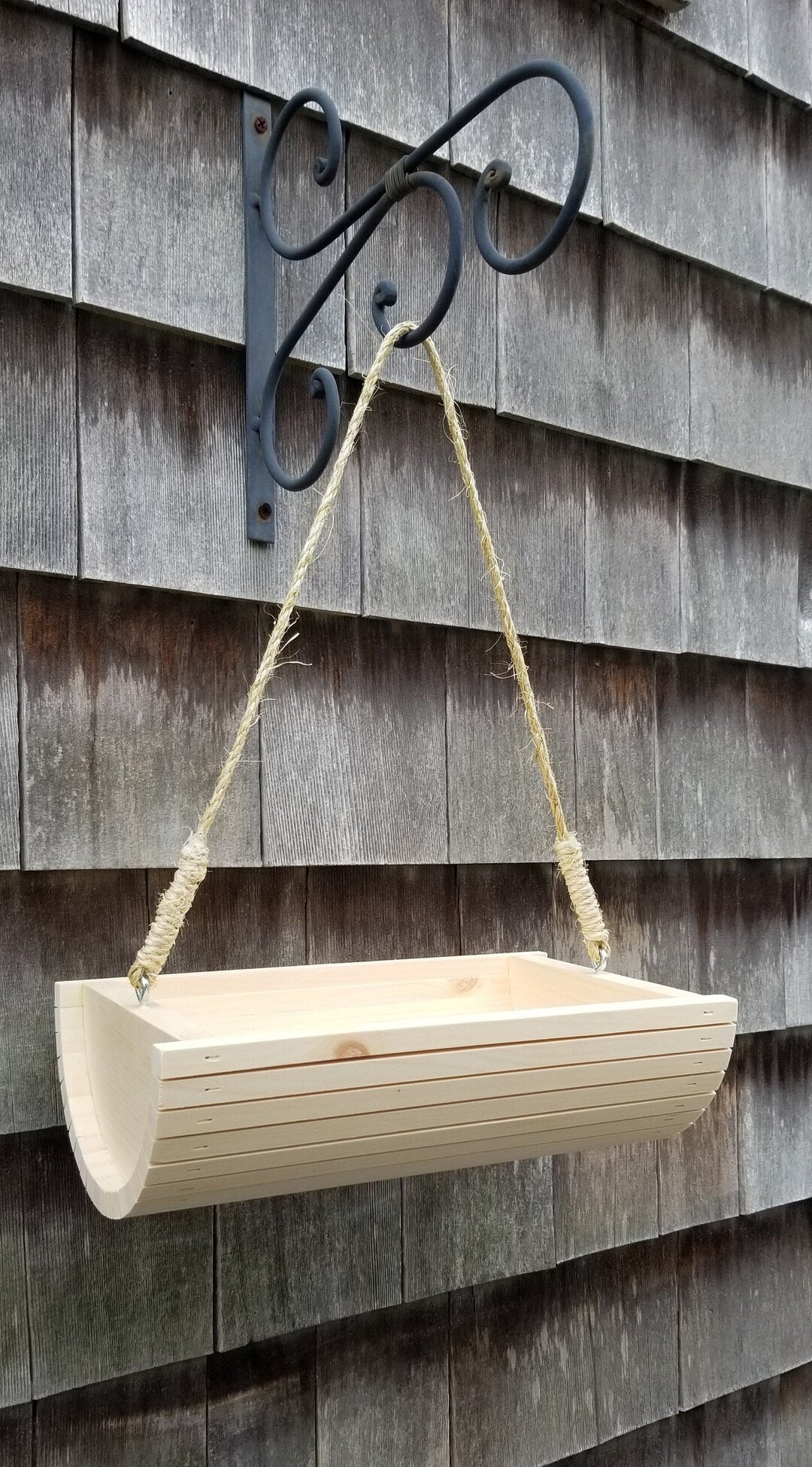 Hanging Rustic Half Moon Bucket Bowl Style Garden Indoor Outdoor  display picture 1