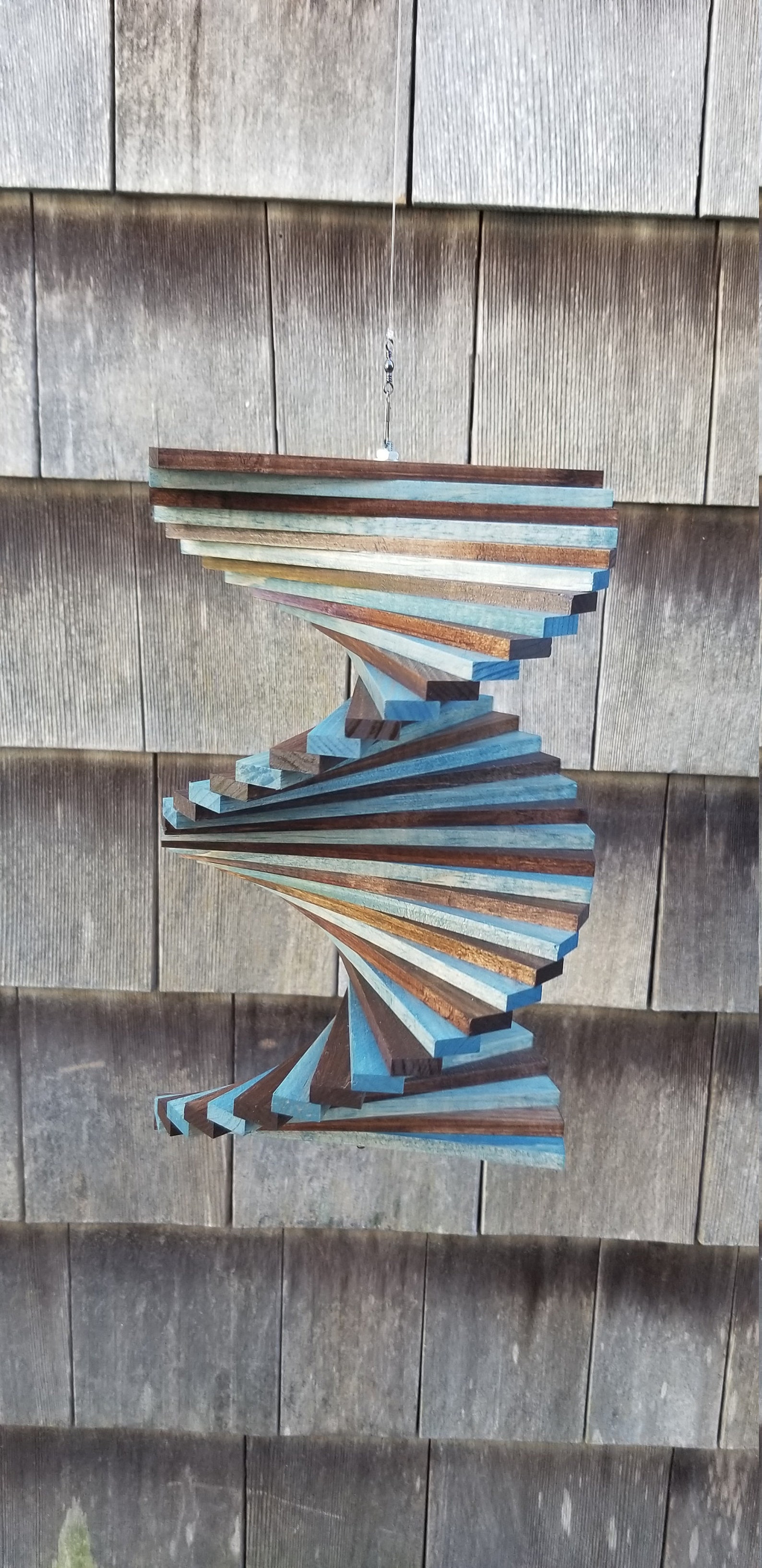 Stained worn Navy Walnut spinner spiral twister garden yard Etsy