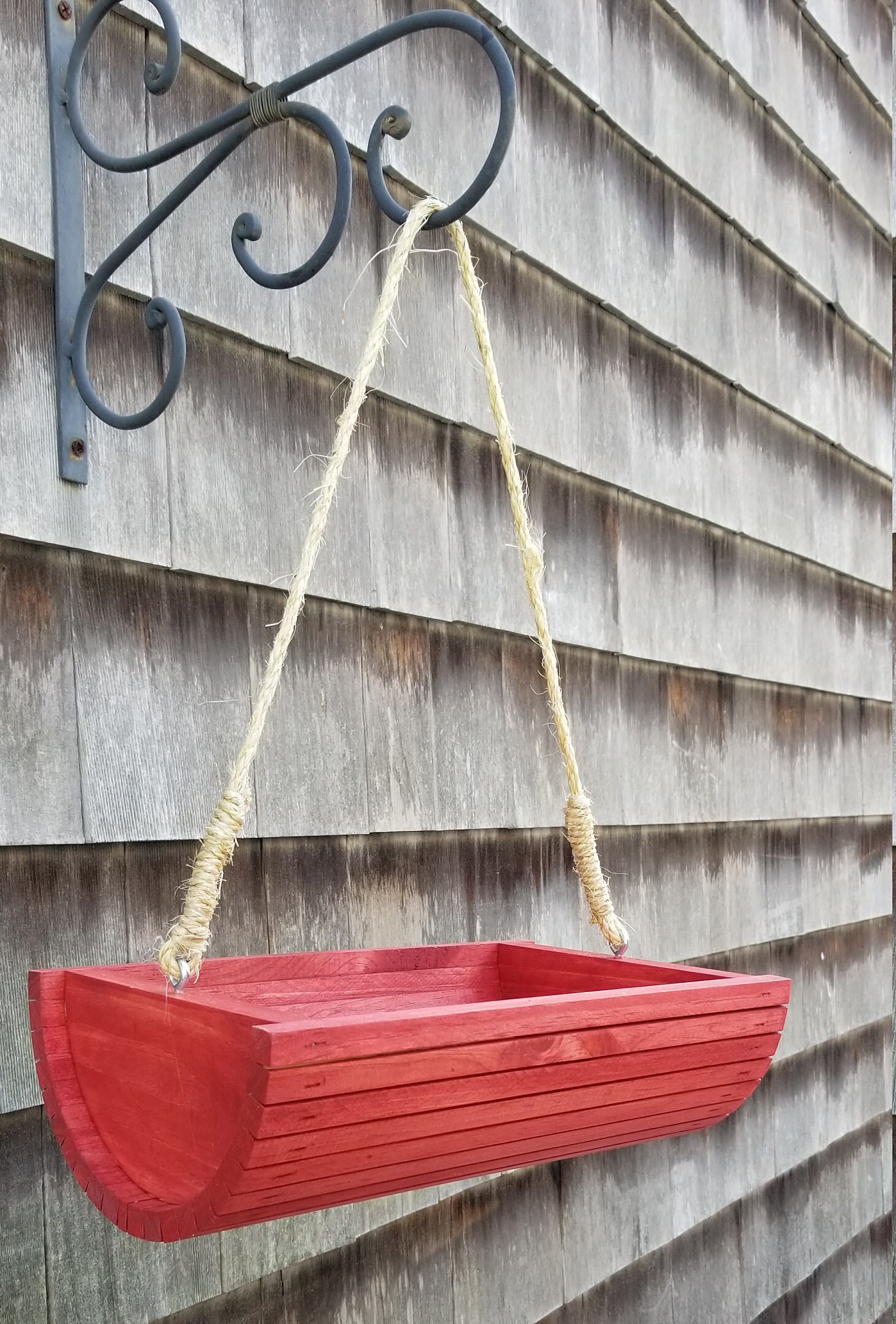 Hanging Rustic Half Moon Bucket Bowl Style Garden Indoor Outdoor  display picture 1