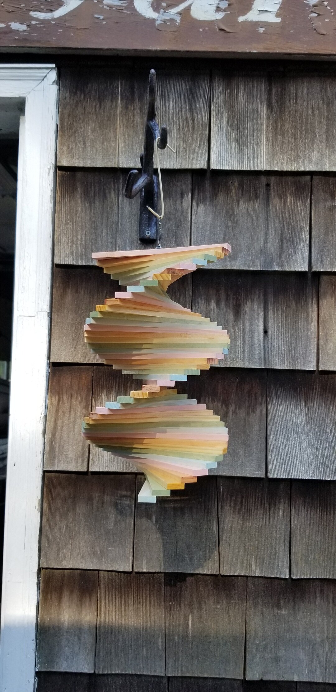 Stained Pastel Spinner Spiral Twister Garden Yard Tree Porch Patio Wind