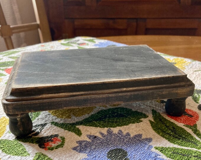 Black Rustic Wooden Riser |rectangular Candle Stand| Plant Pedestal ...