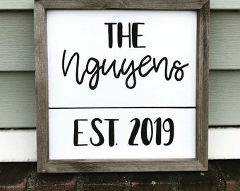 Nombre de la familia Signo de granja (Compromiso, Aniversario, Regalo de boda)