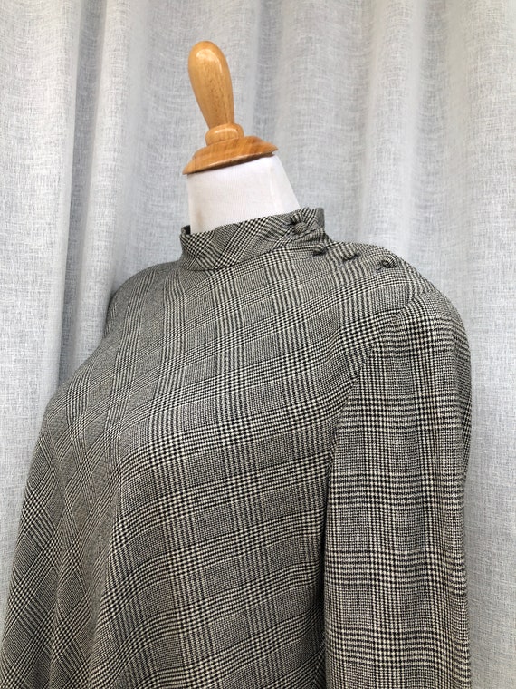 Vintage Le Crillon Gray and Black plaid/houndstoo… - image 5