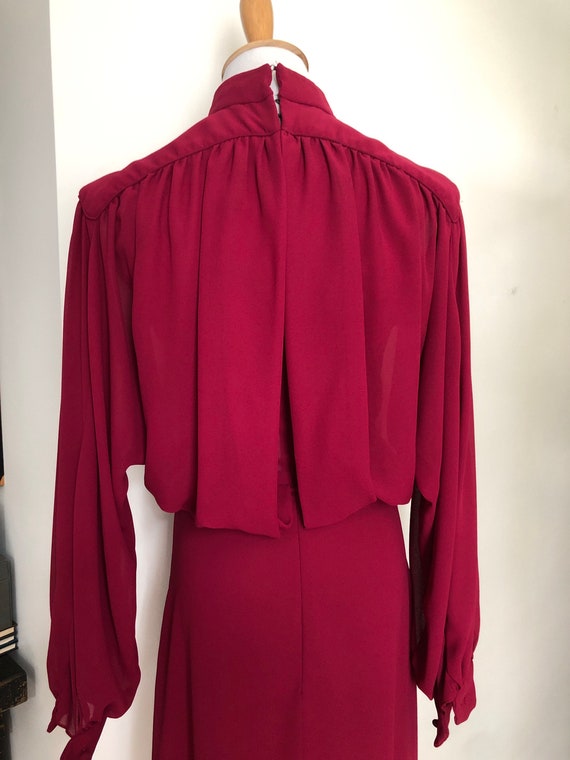Mignon raspberry color midi long sleeve dress - image 7