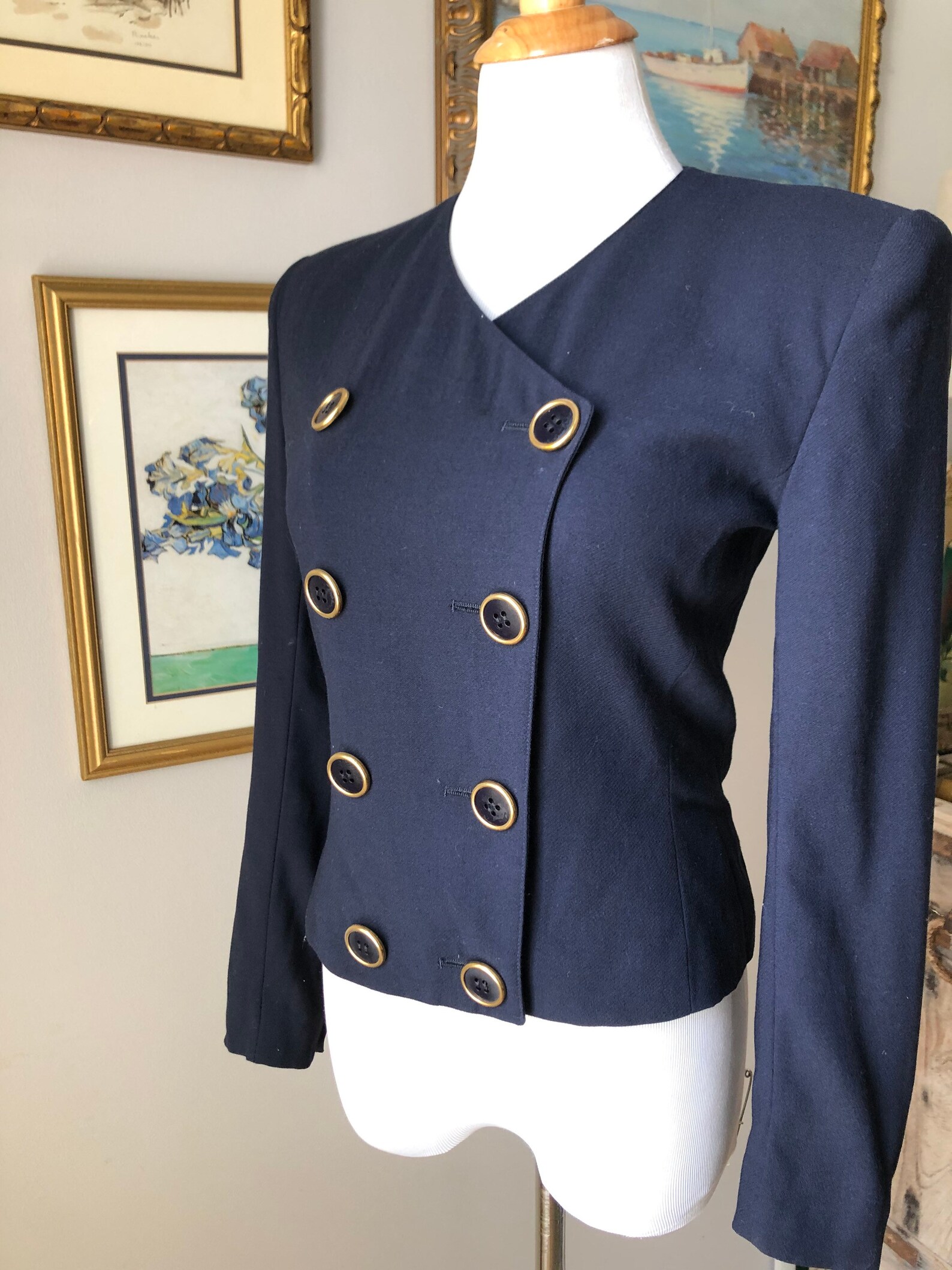 Mimmina Arezzo Navy Blue Double Breasted 8 Buttons Italy | Etsy
