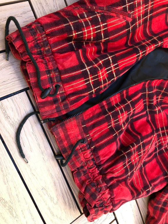 1990 Red Tartan Plaid Suede Leather by Wilsons Ho… - image 7