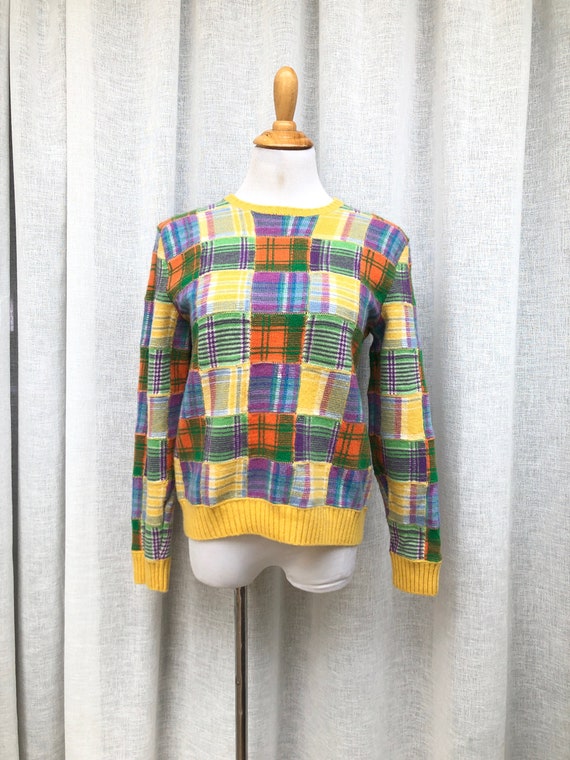 Vintage Colorful POLO Ralph Lauren Hand Knitted W… - image 1