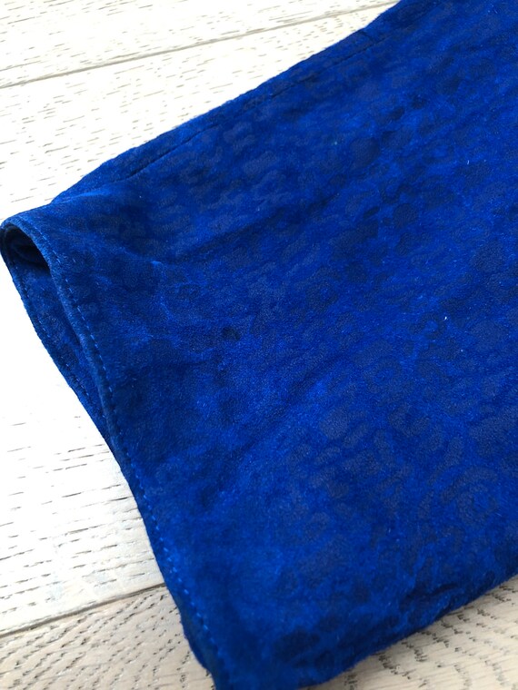 Denim in Pelle vintage Italian royal blue embosse… - image 7