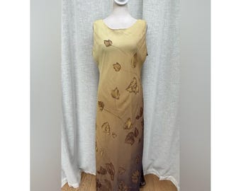1990 Ronni Nicole sleeveless ombré floral bias long dress