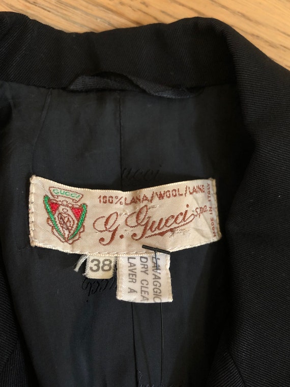 Vintage G. Gucci Black Double Breasted Wool Blazer - Etsy