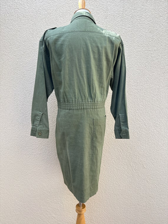 NOK NOK Millitary Style Olive Green Dress - image 3