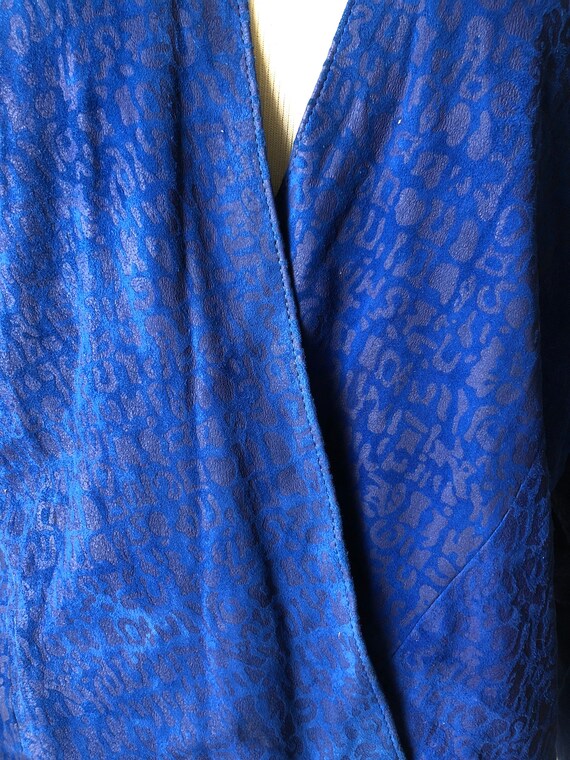Denim in Pelle vintage Italian royal blue embosse… - image 2