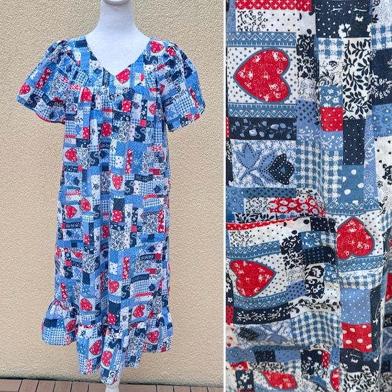 Anthony Richards patchwork  multipattern red, whi… - image 1