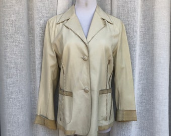1990 Cristiano Di Thiene Soft off white Leather Jacket