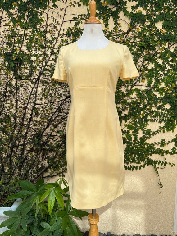 Laura Ashley Pure Wool Yellow Shift Dress