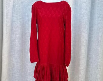 liz claiborne red lace dress Liz Claiborne Red and Black Cocktail Lace Dress with