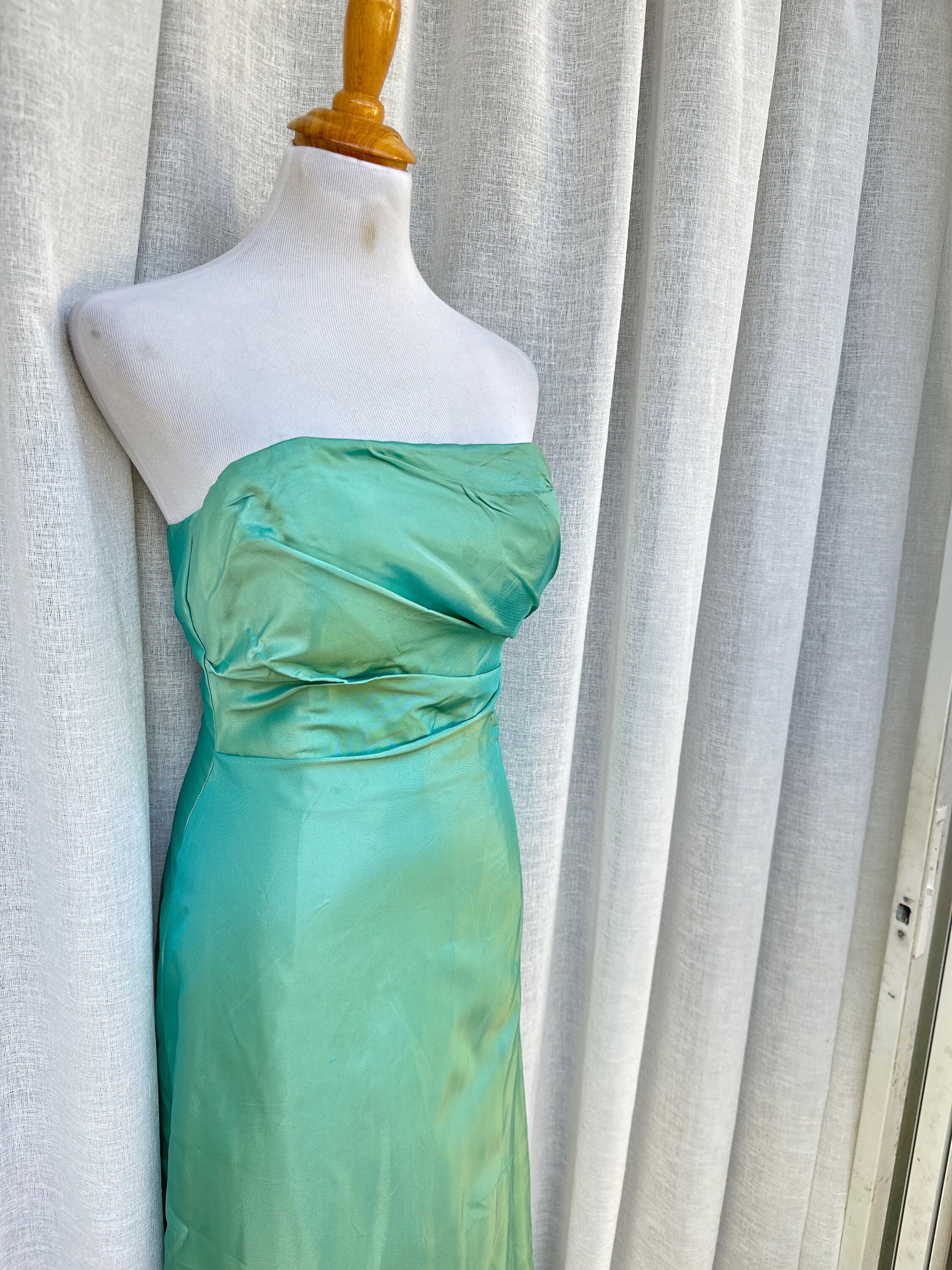 1970s Jim Helm Occasions Strapless Formal Dress Made in USA VTG SZ 2