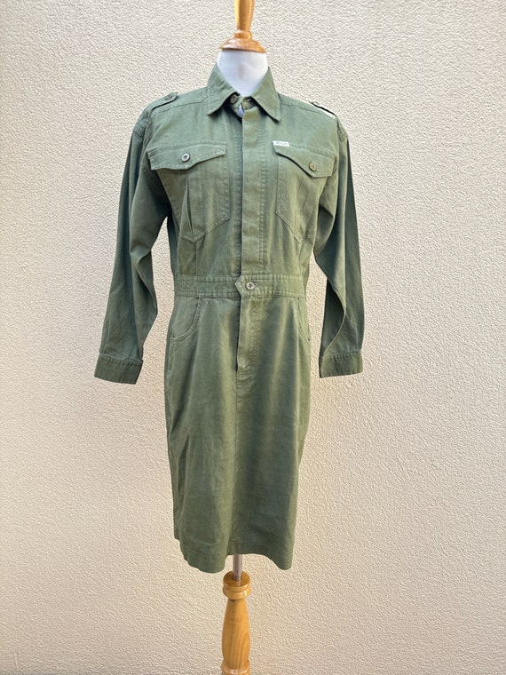 NOK NOK Millitary Style Olive Green Dress - image 1