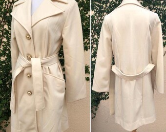 1960 Dutchmaid single breasted cream trench belted Coat
