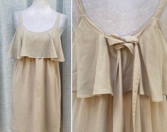 Vava by Joy Han beige cream mini dress valance top