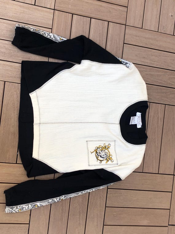 TRIC-TRAC by Phyllis Keitlen Balck and off White Cropped