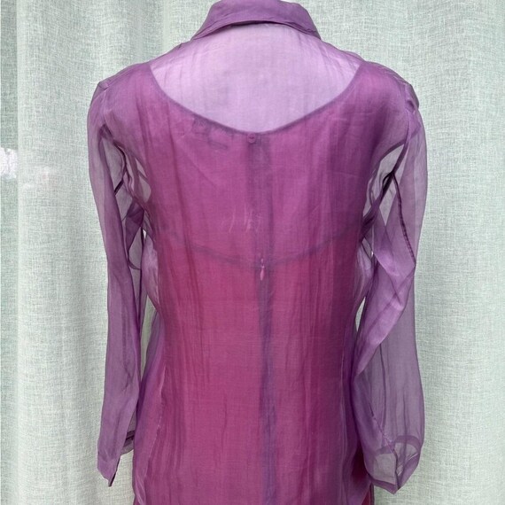 Nora Noh purple pink silk organza mini dress cove… - image 10