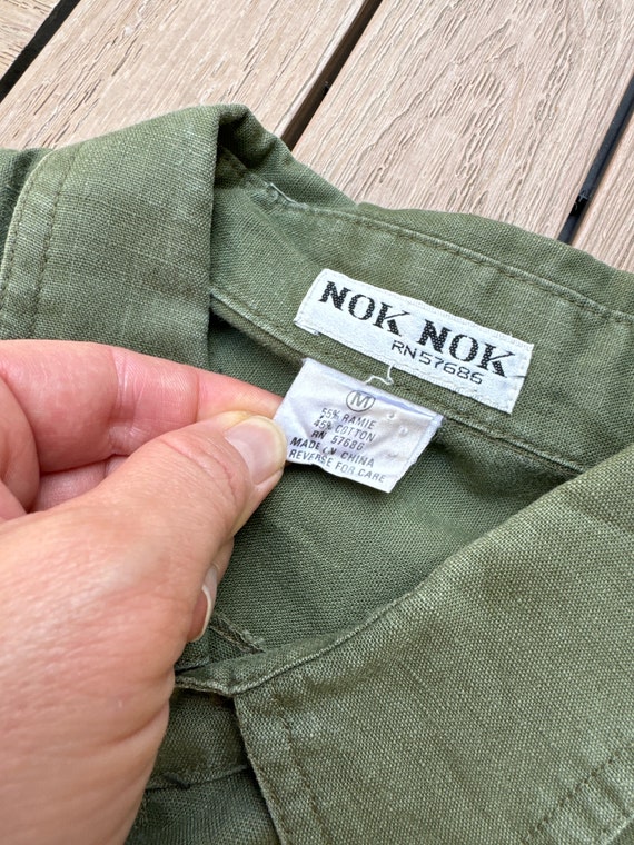 NOK NOK Millitary Style Olive Green Dress - image 8