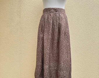 Workshop Fenn Wright & Manson Brown Pleated Silk Skirt sz L