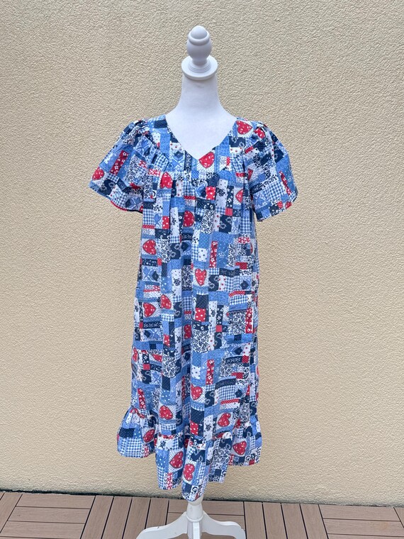 Anthony Richards patchwork  multipattern red, whi… - image 2