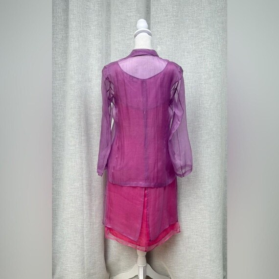 Nora Noh purple pink silk organza mini dress cove… - image 2