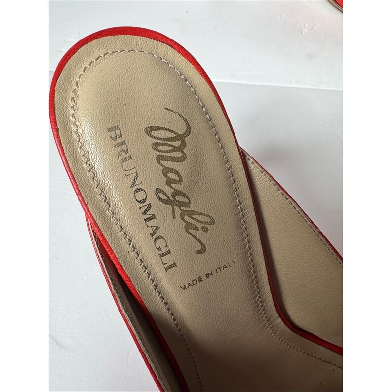 Bruno Magli leather mules with a gold-tone hardware plaque image 5