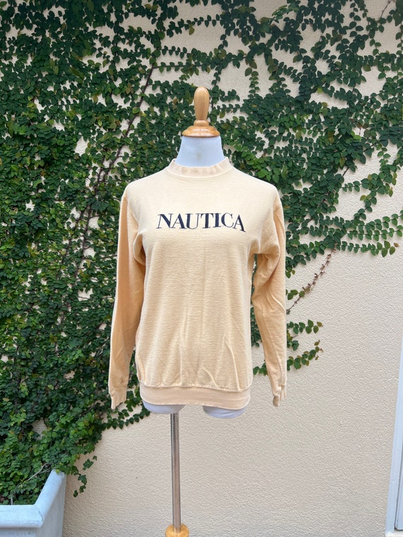 Vintage Nautica light yellow cotton Crewneck sweat