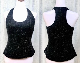 Bieff Basix Black Beaded evening Top