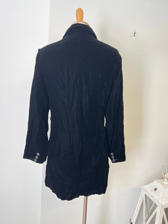 1990s Banana Republic velvet black blazer - image 3