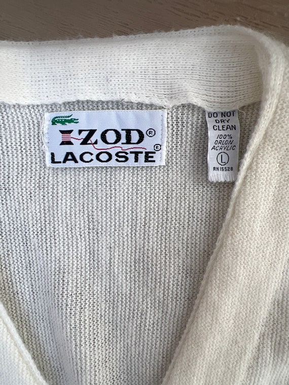 Lacoste IZOD knitted oversized peach off white  g… - image 6