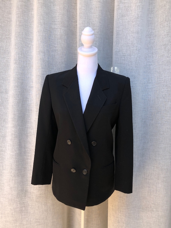 Vintage G. Gucci Black Double Breasted Wool Blazer - Etsy