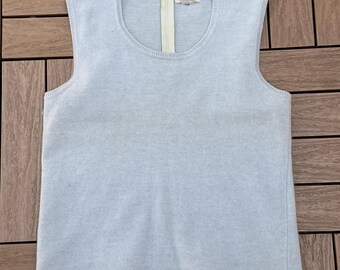 Baar & Beards Inc soft light blue wool  angora knitted sleeveless crew neck top vest
