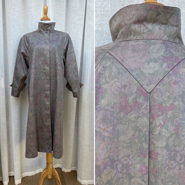 1990’s London fog tapestry floral pattern trench Coat