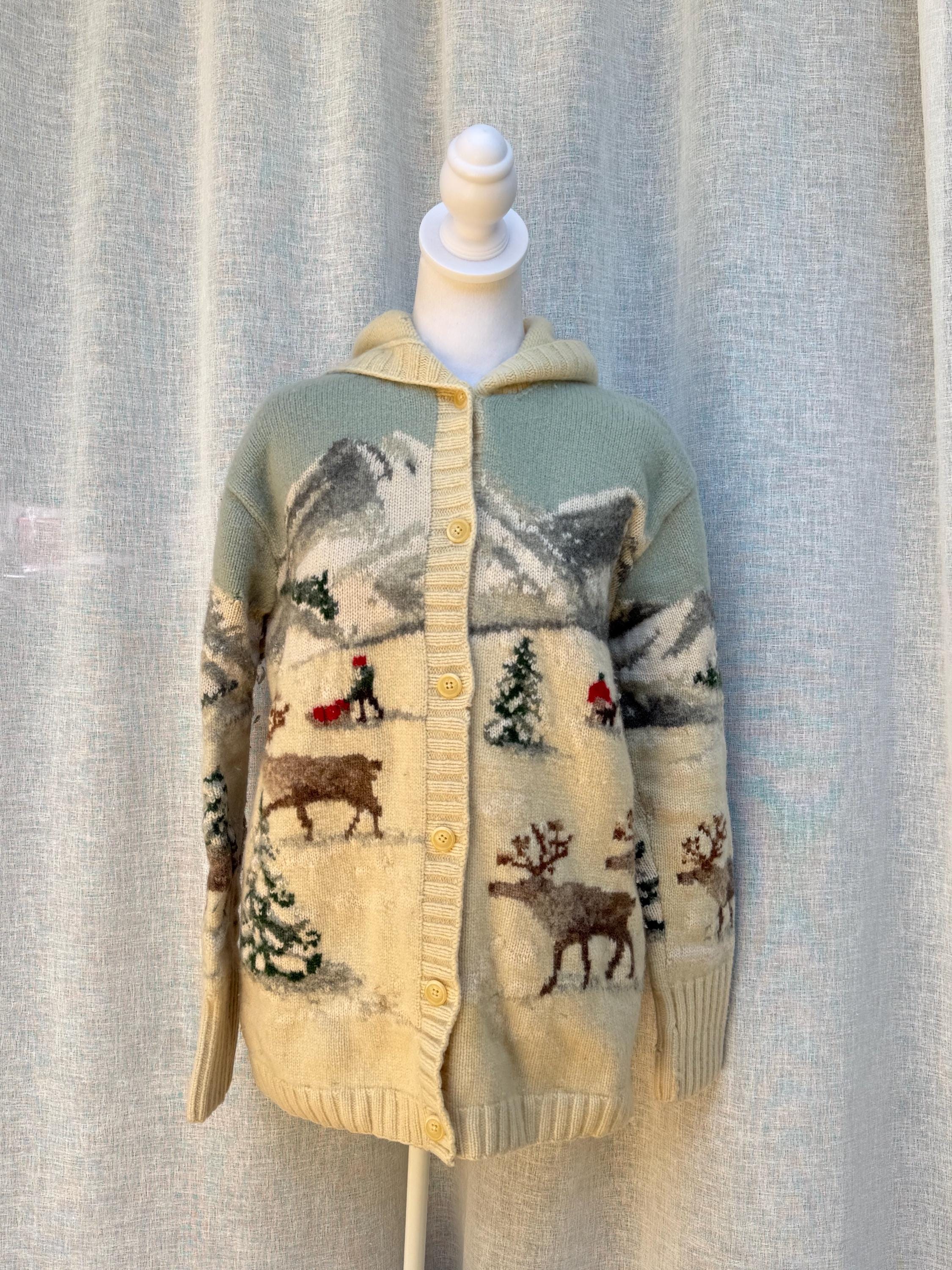 希少 90s Ralph Lauren wool cardigan ヴィンテージ Vintage 1990 Ralph Lauren Polo Country Equestrian Wool