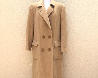 Vintage 1990s Lauren Ralph Lauren Camel Hair Coat / Camel Hair