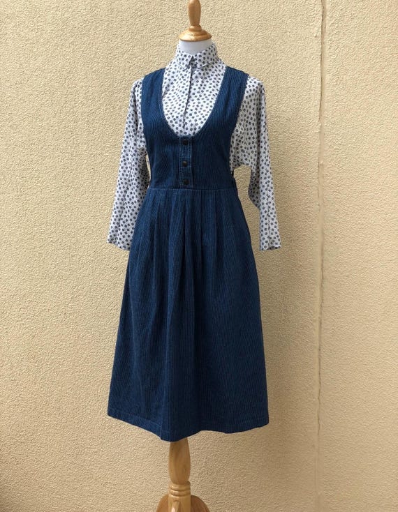 knee length dresses for ladies Bay Side Long Sleeve Denim Midi Dress Indigo– Selfie Leslie main image 1