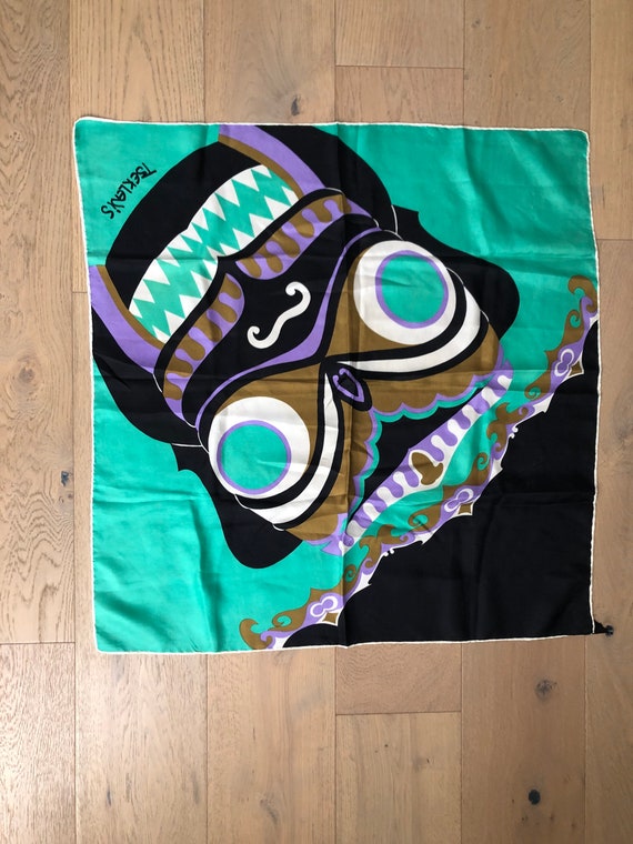 Vintage Tseklenis silk scarf, 30” square - image 3