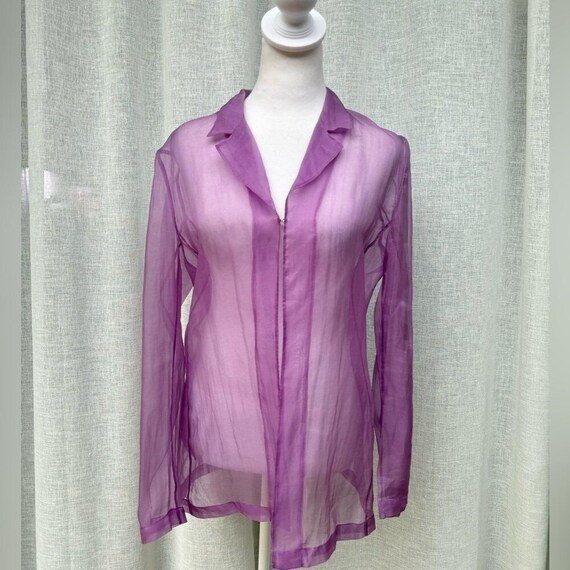 Nora Noh purple pink silk organza mini dress cove… - image 5