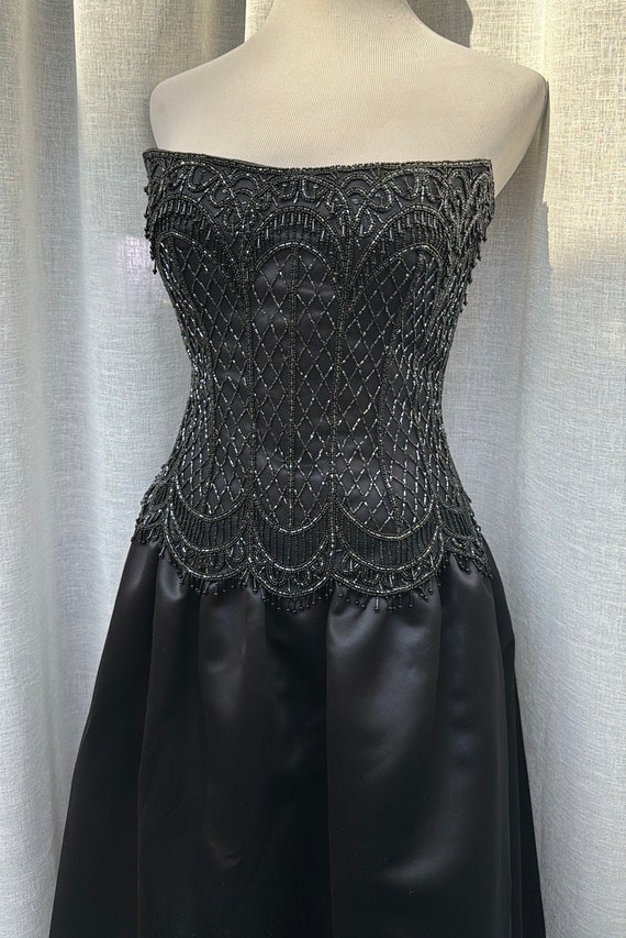 sachin and babi light blue dress Velvet Black Bob Mackie vintage Gown by Bob Mackie